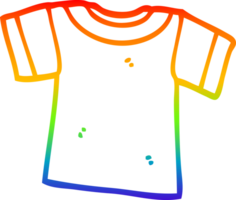 rainbow gradient line drawing cartoon tee shirt png