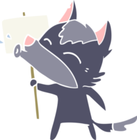 howling wolf flat color style cartoon png