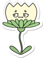 adesivo di un fiore simpatico cartone animato png