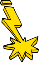 cartoon doodle thunder bolt png