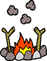 cartoon doodle camp fire png