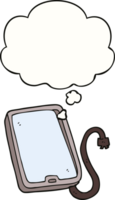 cartoon computer tablet and thought bubble png