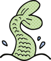 comico libro stile cartone animato sirena coda png