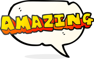 speech bubble cartoon amazing word png