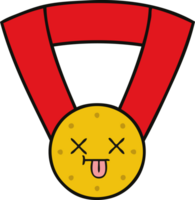 médaille d'or de dessin animé mignon png