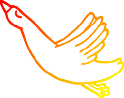 ligne de gradient chaud dessin dessin animé canard volant png