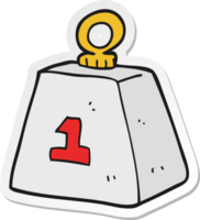 sticker of a cartoon one ton weight png