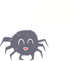 flat color illustration of a cartoon spider png