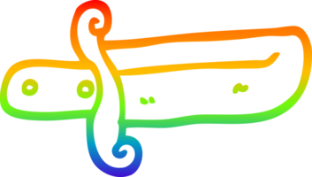 arco iris gradiente línea dibujo dibujos animados pequeña daga png