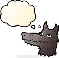 cartoon wolf head with thought bubble png