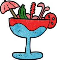 Cartoon-Doodle tropischer Cocktail png