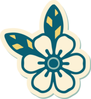 adesivo estilo tatuagem de uma flor png