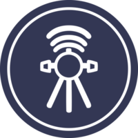 ícone circular de satélite de comunicações png