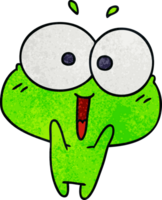 textured cartoon kawaii excited cute frog png