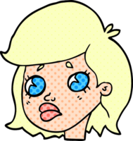 cartoon doodle of a sad girl png