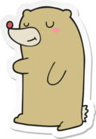 sticker of a cute cartoon bear png