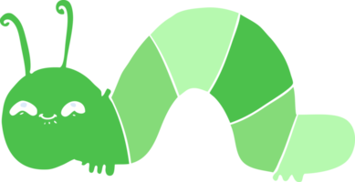 flat color style cartoon happy caterpillar png