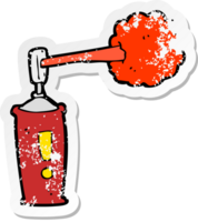 retro distressed sticker of a cartoon spray can png