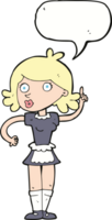 cartoon surprised maid with speech bubble png