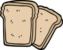 cartoon doodle slices of bread png