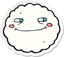 sticker of a cartoon happy cloud png