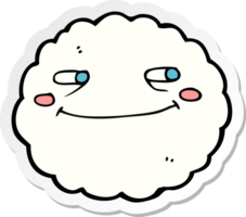 autocollant d'un nuage heureux de dessin animé png