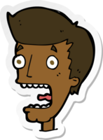 sticker of a cartoon terrified man png