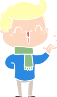 flat color style cartoon laughing boy png