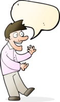 Cartoon aufgeregter Mann mit Sprechblase png