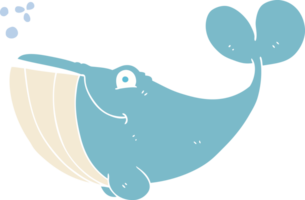 illustration en couleur plate d'une baleine de dessin animé png