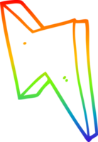 rainbow gradient line drawing cartoon lightning png