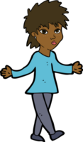 cartoon woman shrugging shoulders png