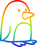 arcobaleno gradiente linea disegno cartone animato piccolo pinguino png