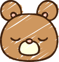 desenho de giz de rosto de urso png