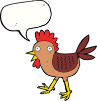 poulet drôle de bande dessinée avec bulle de dialogue png