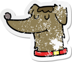 distressed sticker of a cartoon dog png