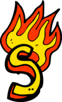 cartoon flaming letter png