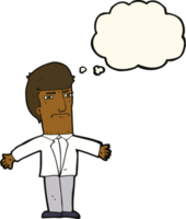 cartoon annoyed boss with thought bubble png