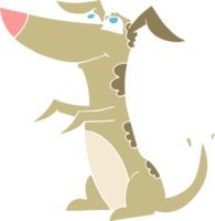 flat color illustration of a cartoon dog png