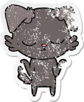 distressed sticker of a cute cartoon dog png