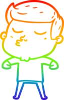 arcobaleno gradiente linea disegno cartone animato modello ragazzo imbronciato png