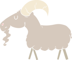 flat color style cartoon goat png