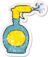 Retro-Distressed-Aufkleber einer Cartoon-Sprühflasche png