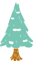 Cartoon-Doodle einzelner schneebedeckter Baum png