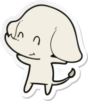 sticker of a cute cartoon elephant png