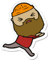 sticker van een tekenfilmman met baard png