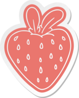 cartoon sticker of a fresh strawberry png