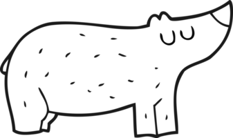 black and white cartoon bear png