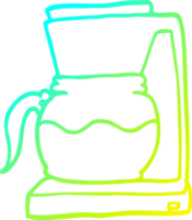 máquina de filtro de café de desenho animado de desenho de linha de gradiente frio png