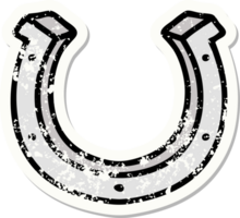 traditional distressed sticker tattoo of a horse shoe png